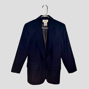Worthington Petite 4P Dark Navy Blue 100% Wool Blazer, 4P